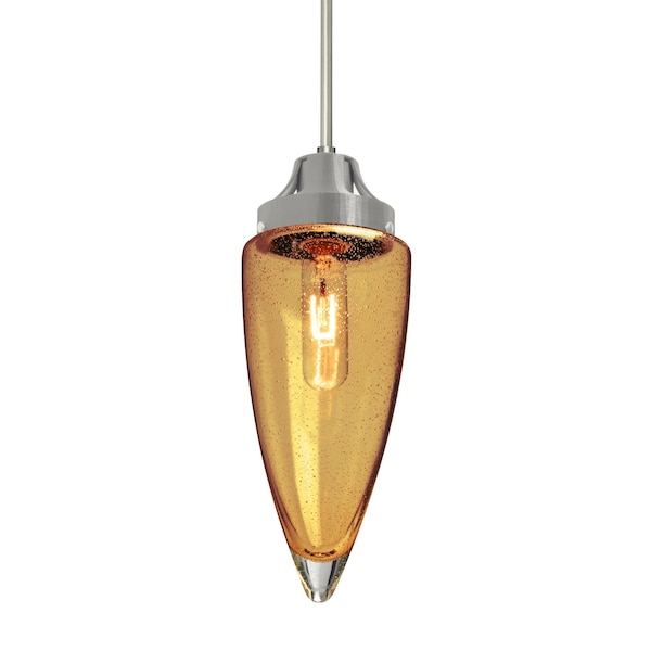 Besa Lighting Sulu Cord Pendant, Amber Bubble, Satin Nickel Finish, 1x60W Incandescent 1JT-SULUAM-SN - main